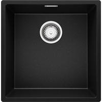 UNTERBAUSPÜLE GRANIT London, 2-er set Schwarz Metallic 46/47 cm 1 Becken + Ablauf-Set ab 50er Unterschrank - Chromfarben/Schwarz Hochglanz, Kunststoff (46/20/47cm) - Primagran