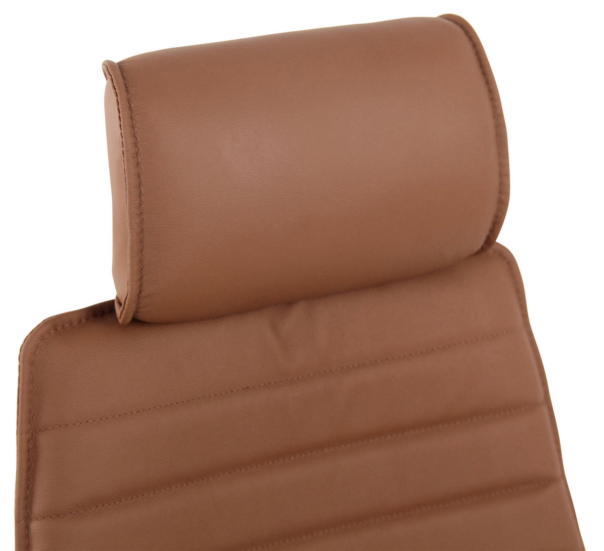 CHEFSESSEL Echtleder Hellbraun - Chromfarben/Hellbraun, Leder/Metall (59/117/57cm) - CLP