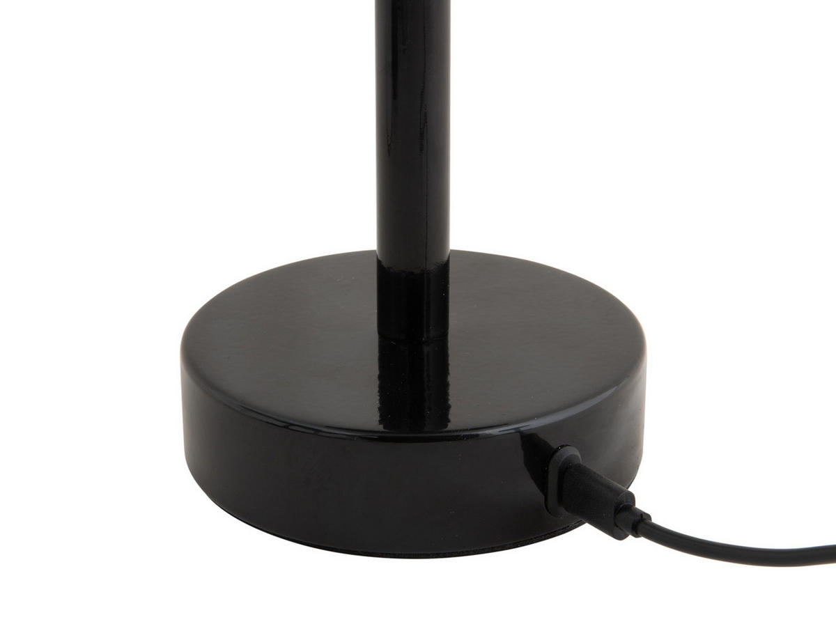 TISCHLAMPE James LED 12.5/12.5/24.5 cm - Schwarz, Metall (12.5/12.5/24.5cm) - Leitmotiv