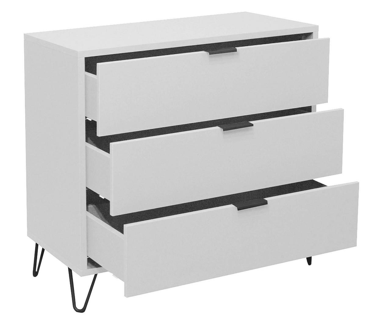 KOMMODE Erna 81x45x82 Kreidegrau matt Lack - Hellgrau, Holzwerkstoff (81/82/45cm) - 58aufmkessel