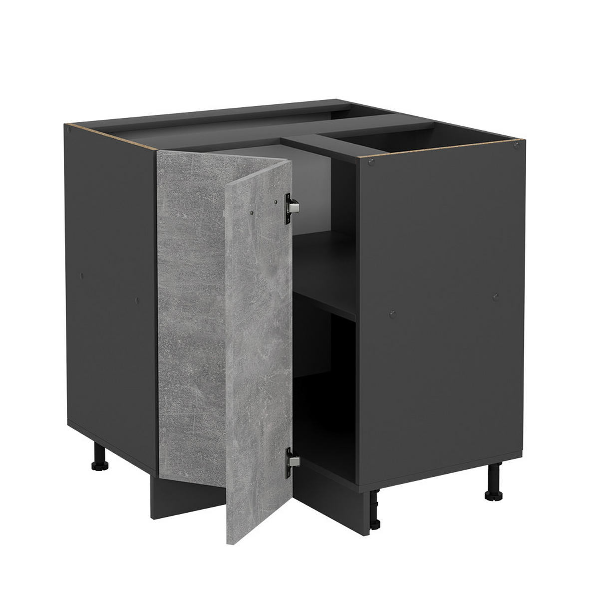 ECKUNTERSCHRANK R-Line Beton 75.6 cm , AP Anthrazit - Schieferfarben/Anthrazit, Holzwerkstoff (75.6/81.6/60cm) - Vicco