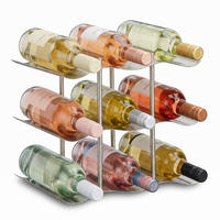 WEINREGAL - Silberfarben, Metall (27/22/16.5cm) - Relaxdays