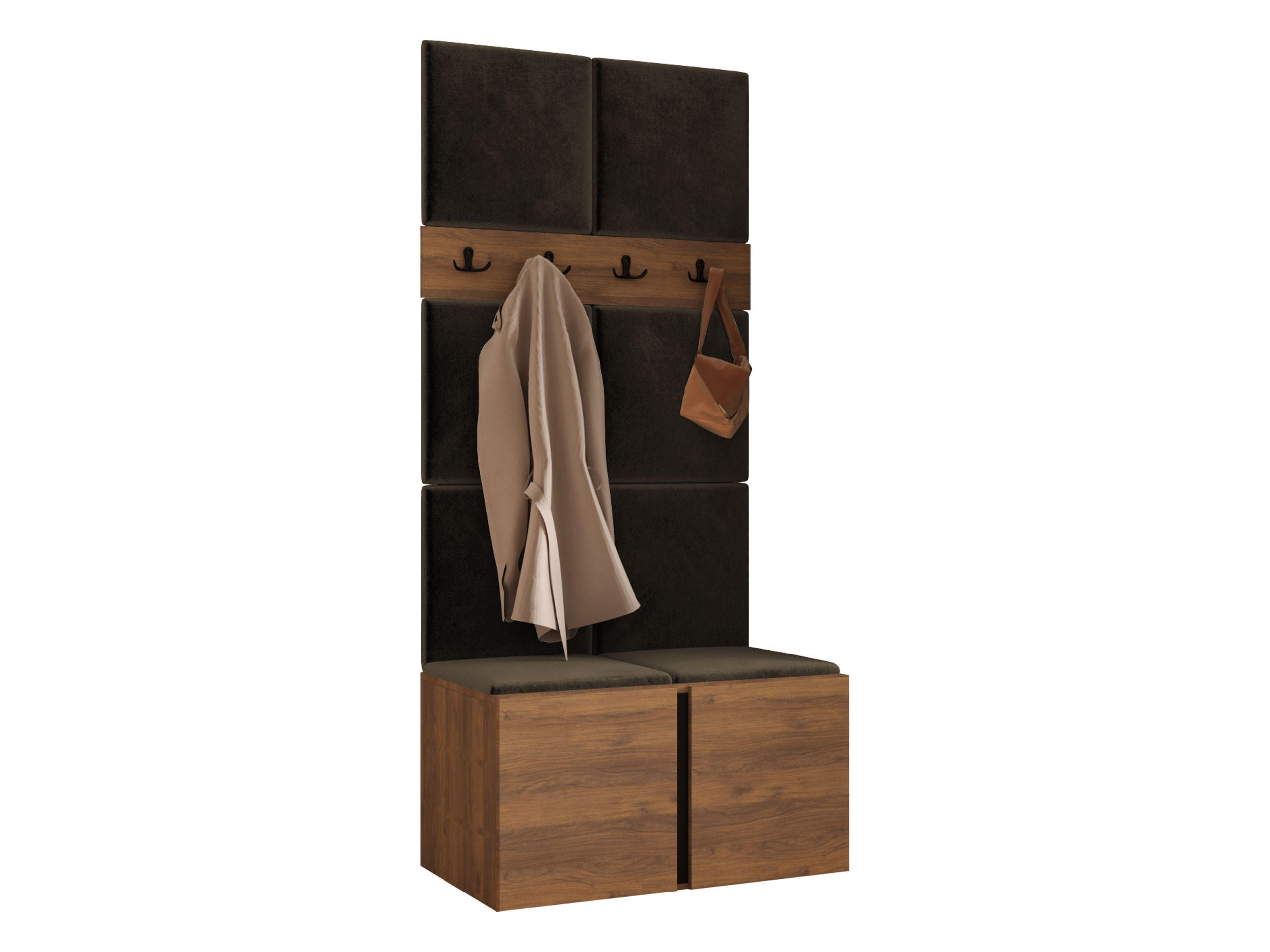 Mirjan24 Garderoben-Set Nussbaum, Braun 84x186x46 cm