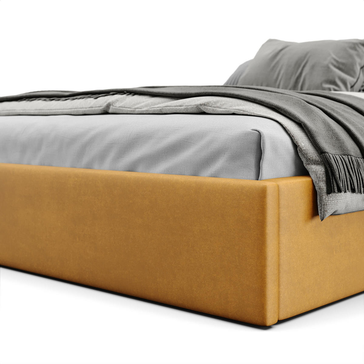 POLSTERBETT 180x200cm Bett mit Stauraum Lattenrost Gelb - Gelb, Holz/Holzwerkstoff (180/200cm) - Muralo