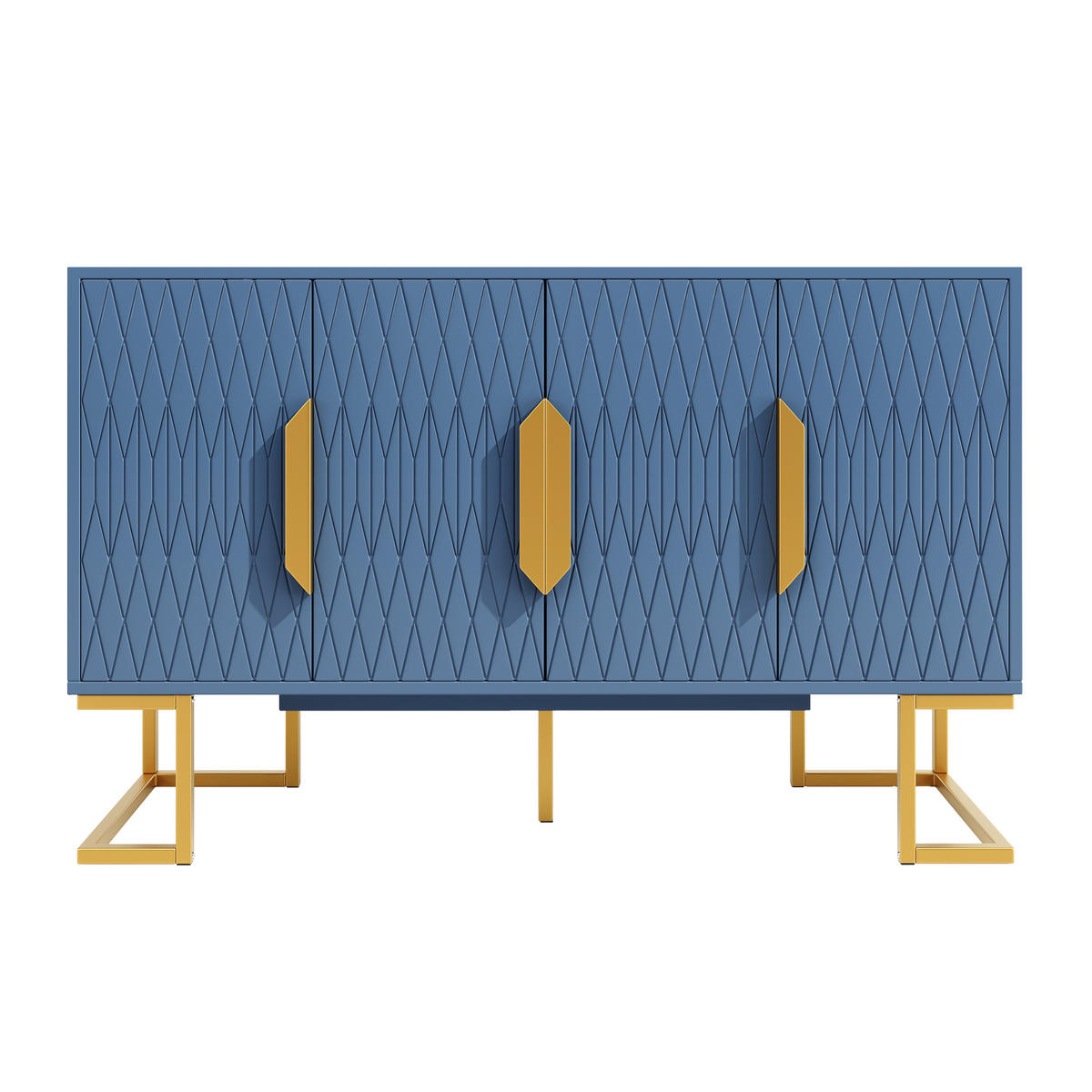 SIDEBOARD 140cm in Blau & Gold - Dunkelblau, Holzwerkstoff (140/80/40cm) - Urban Meuble