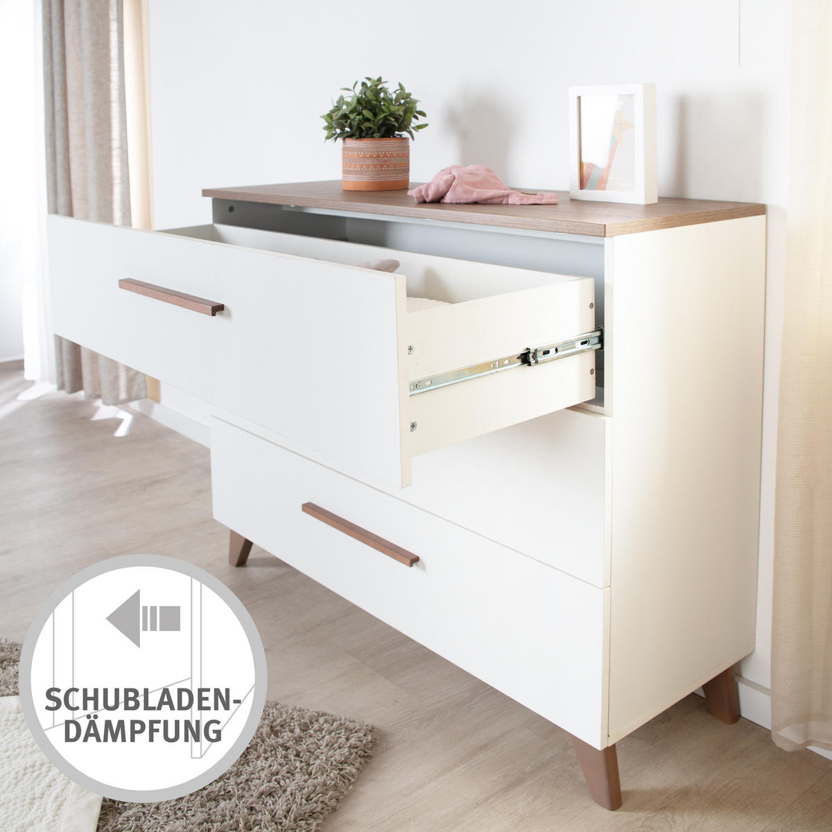 BABYZIMMERSET Ole 3-teilig - Weiß, Holzwerkstoff (118/190/52cm) - Roba