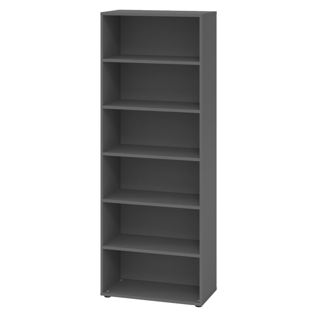 REGAL - 6 Ordnerhöhen 40/80/215,6 cm in Graphitfarben - Graphitfarben, Holzwerkstoff (80/215.6/40cm) - bümö