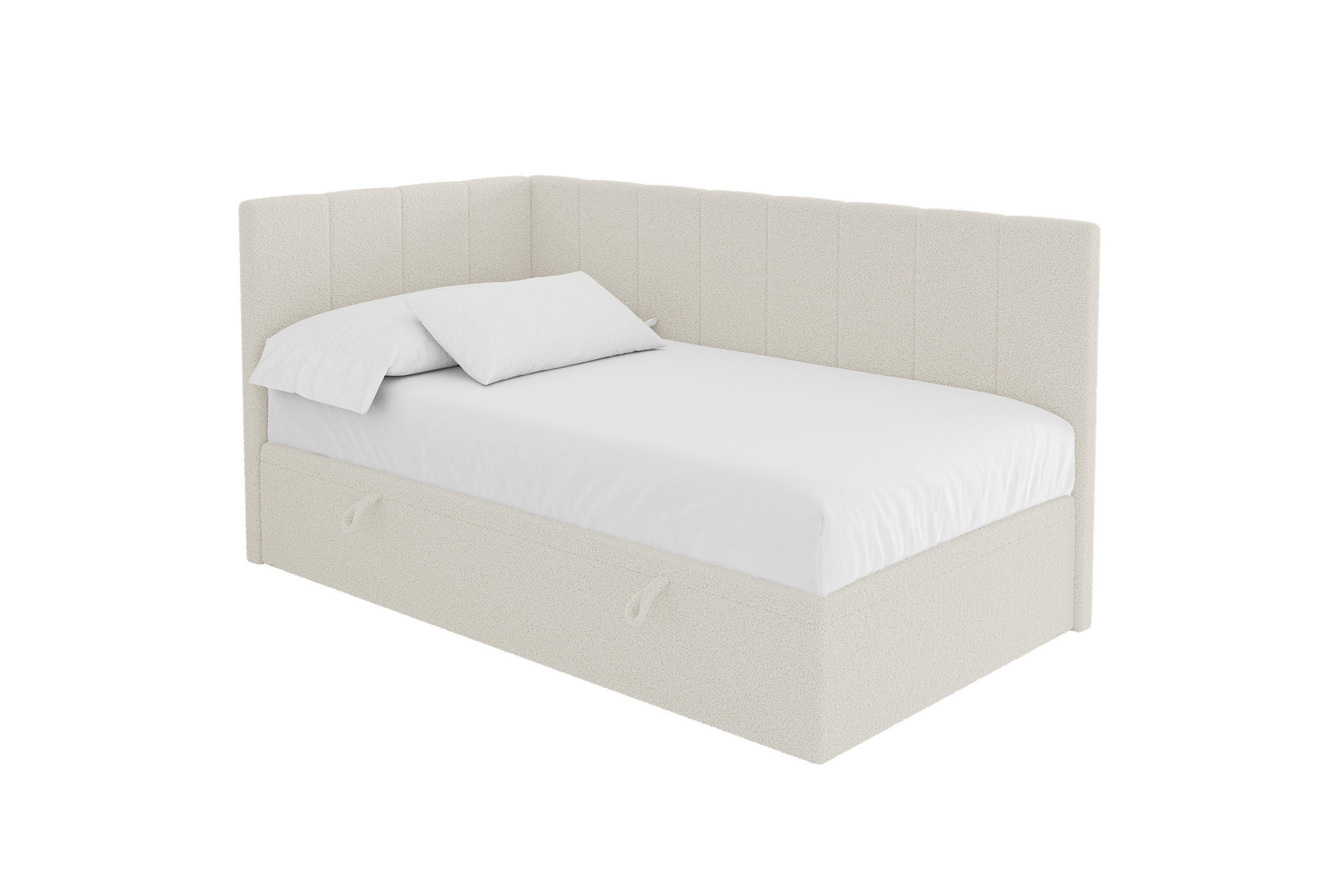 ALTDECOR JEDNOLŮŽKOVÁ POSTEL pro mládež s úložným prostorem vpravo, bez matrace - LOVY 100x200 béžová