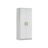 KINDERKLEIDERSCHRANK INGE 06 80/193/50 cm Weiß/Grün - Weiß/Grün, Holzwerkstoff (80/192/50cm) - Deine Möbel 24