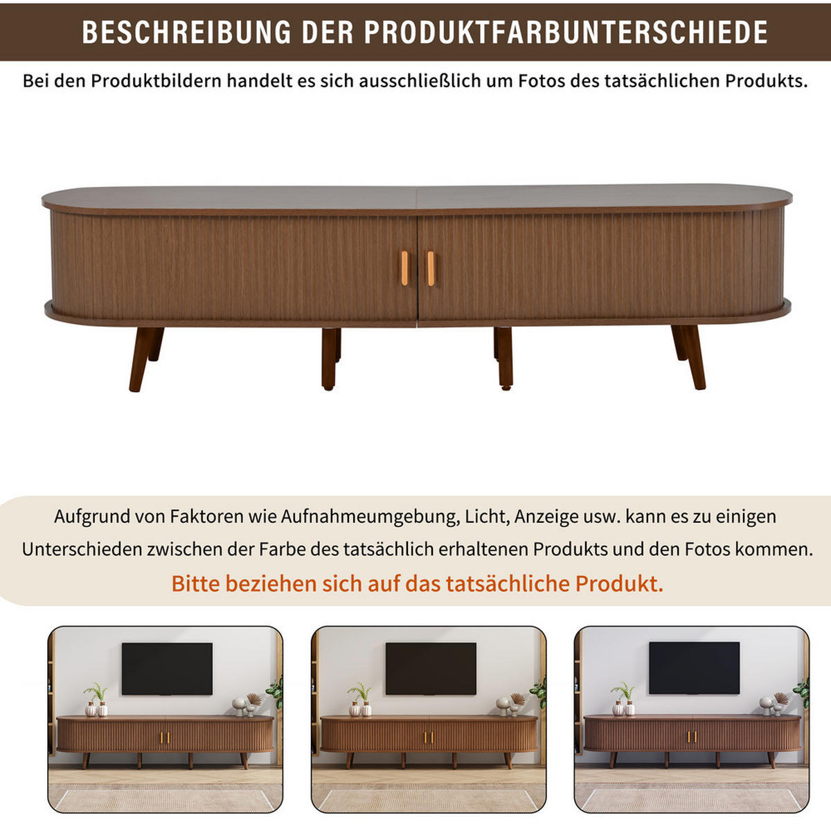 TV-SCHRANK SET mit Couchtisch Stauraum Nussbaum & MDF 2-teilig - Braun, Holz (50.5/16/116.5cm) - FLIEKS