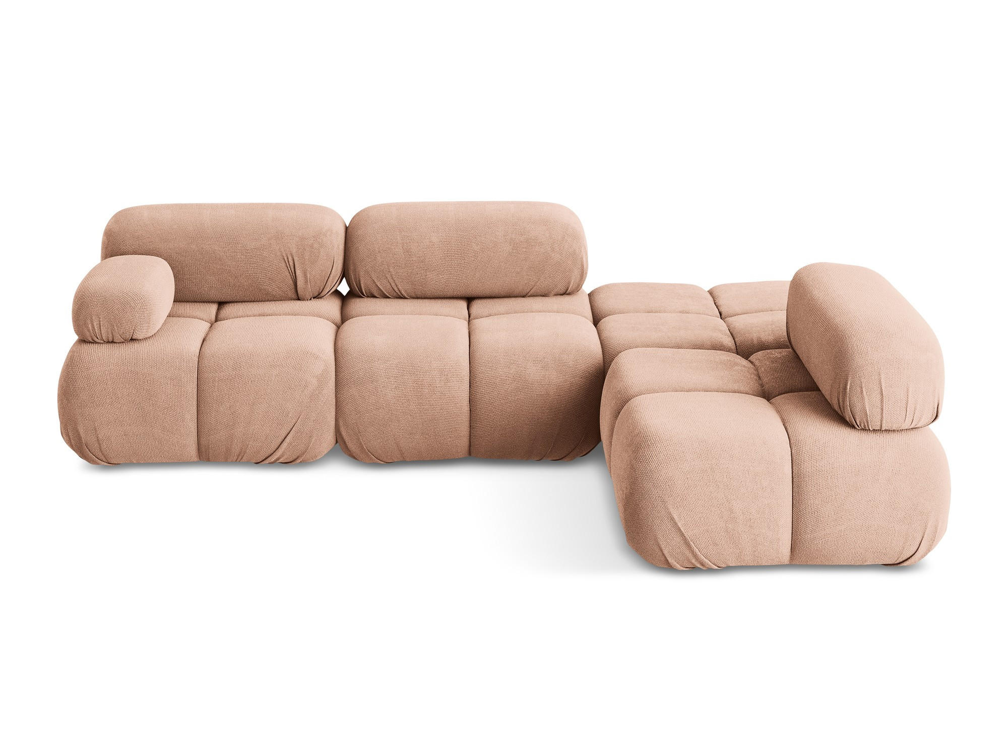 ECKSOFA Rechts Chenille Stoff Pink - Pink/Koralle, Kunststoff/Textil (285/190cm) - Makamii