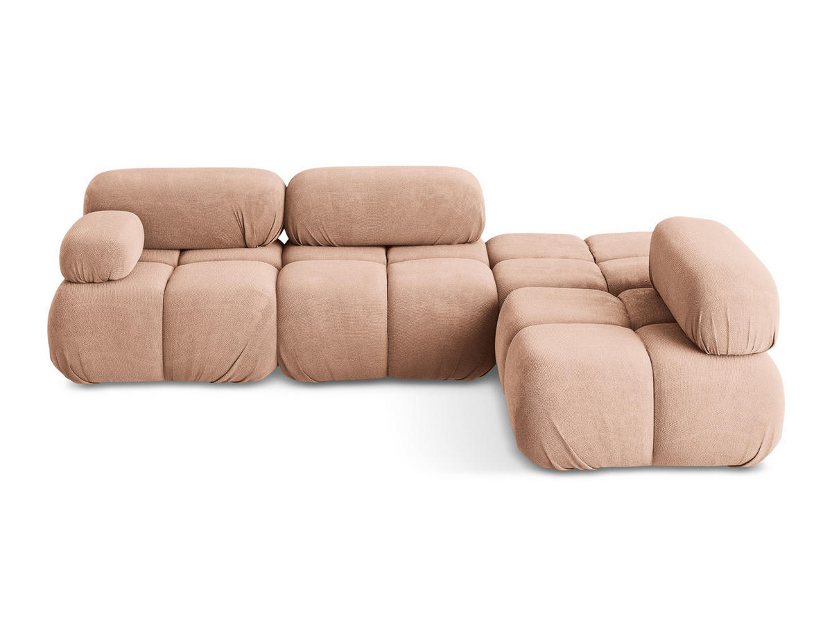ECKSOFA Rechts Chenille Stoff Pink - Pink/Koralle, Kunststoff/Textil (285/190cm) - Makamii
