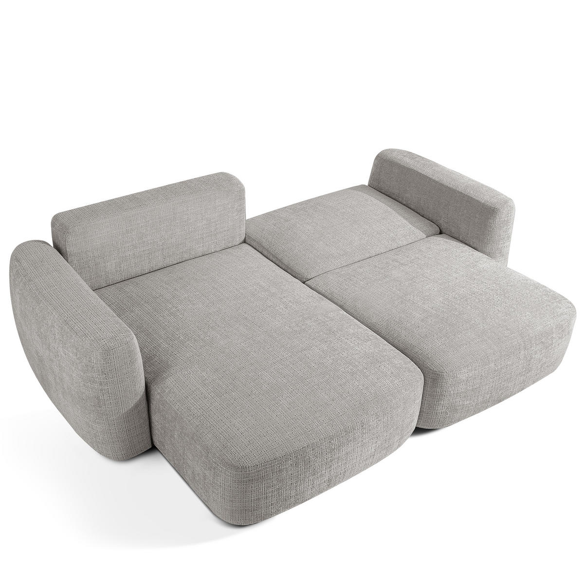 SITZGARNITUR ELOSA - Hellgrau, Holz/Textil (245/85/165cm) - KONSIMO®