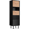 REGAL LOFTY Kreuzeinlage, schwarz / Eiche natur - Eichefarben/Schwarz, Holzwerkstoff (52/174/41cm) - KONSIMO®