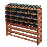 WEINREGAL VINOTECA FLEX PRO HxBxT 107x123x28cm 96 Flaschen auf 8 Ebenen Braun geölt - Braun, Holz (123/107/28cm) - PROREGAL