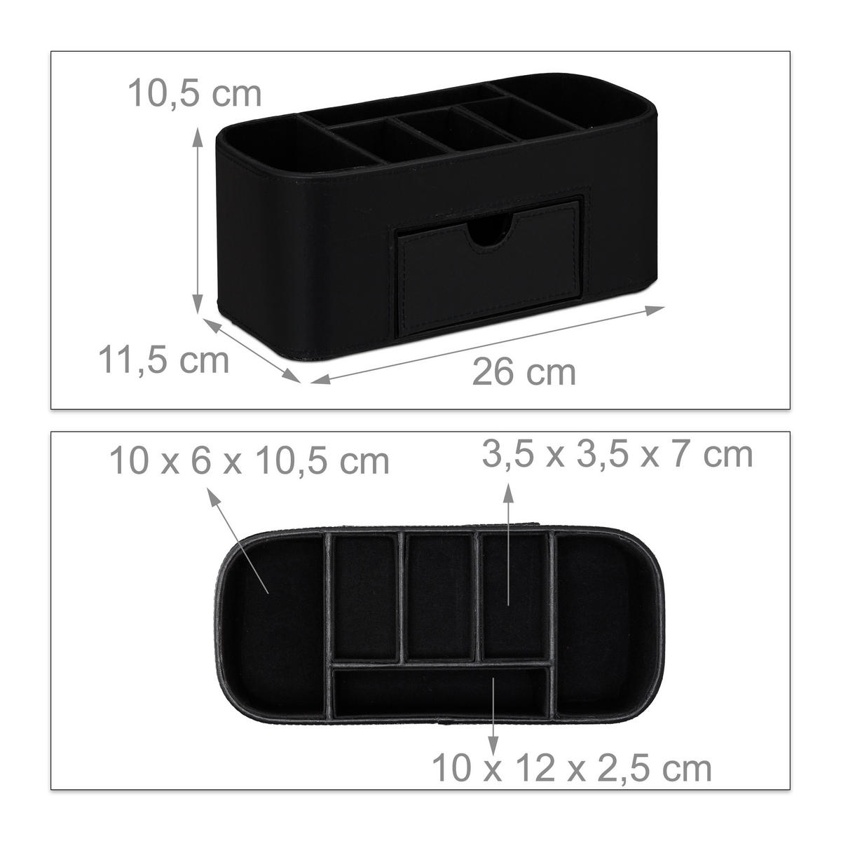 STIFTEHALTER - Schwarz, Wellpappe/Kunststoff (11.5/26/10.5cm) - Relaxdays
