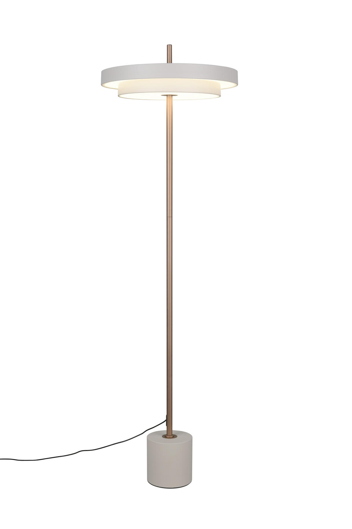 STEHLAMPE KEATON - Grau - 40/40/138 cm - Grau, Metall (40/40/138cm) - Trio Leuchten