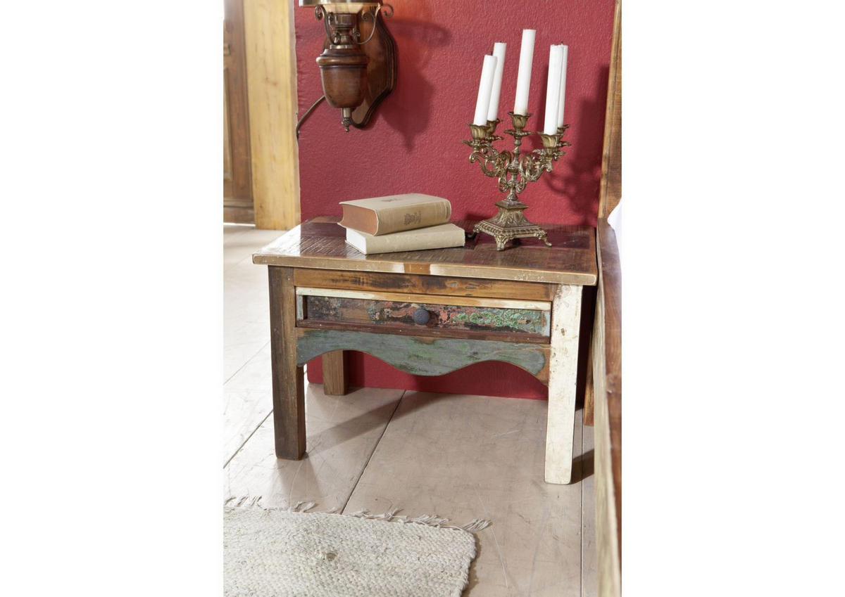 NACHTTISCH Altholz 60x40x40 mehrfarbig lackiert NATURE OF SPIRIT #44 - Multicolor, Holz (60/40/40cm) - Massivmoebel24
