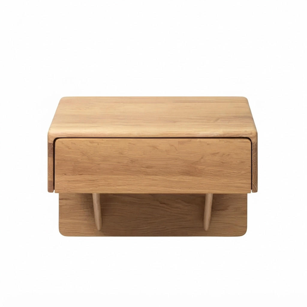 NACHTTISCH Frank H30, Eiche - Beige, Holz (40/30/30cm) - WOODEK