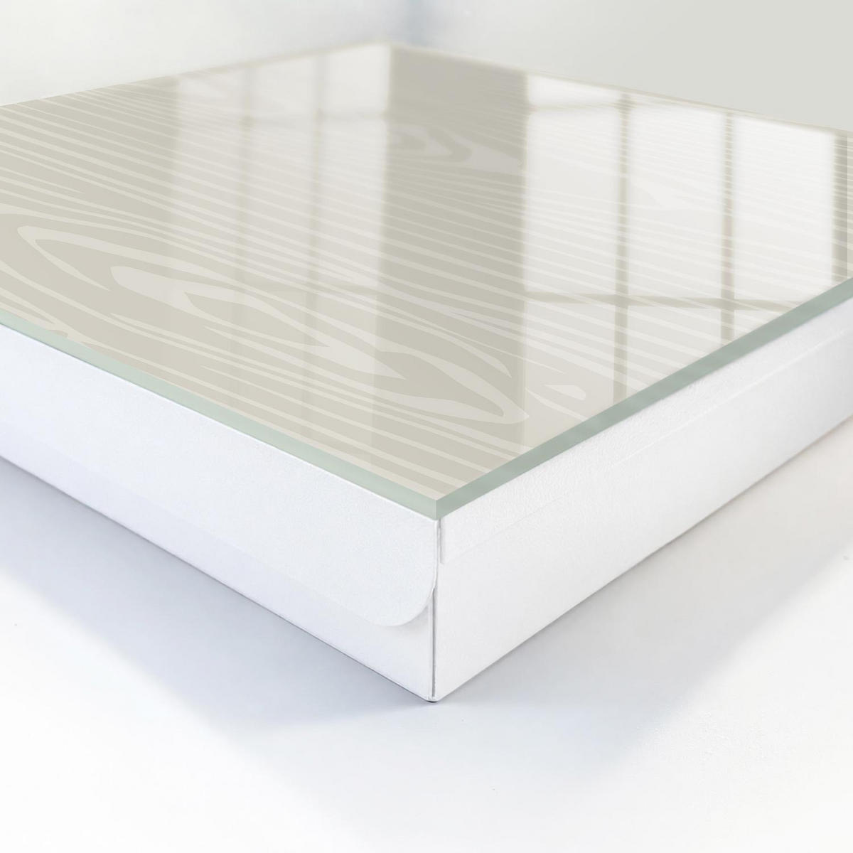 SCHLÜSSELBOX Weiß 30x30 cm – Türöffnung nach rechts - Holzlatten - Beige, Metall (30/30/5cm) - TULUP