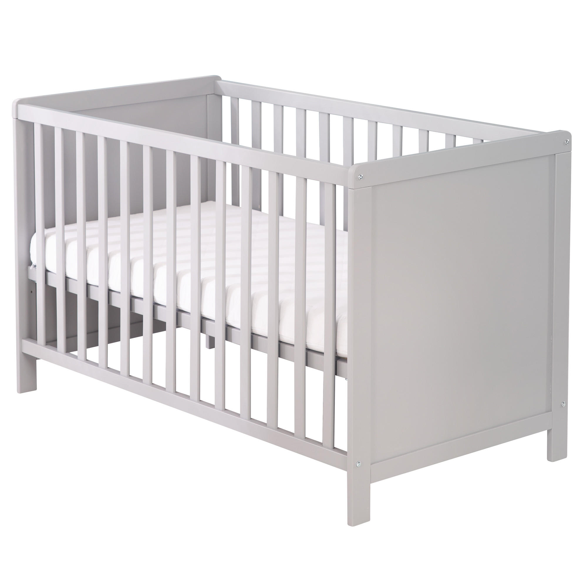 BABYBETT mit Matratze 60 x 120 cm - Taupe, Holzwerkstoff (60/120cm) - Roba