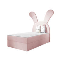 BOXBETT Bunny Light, Seite: Links - Hellrosa/Schwarz, Holz/Textil (100/200cm) - MIRJAN24