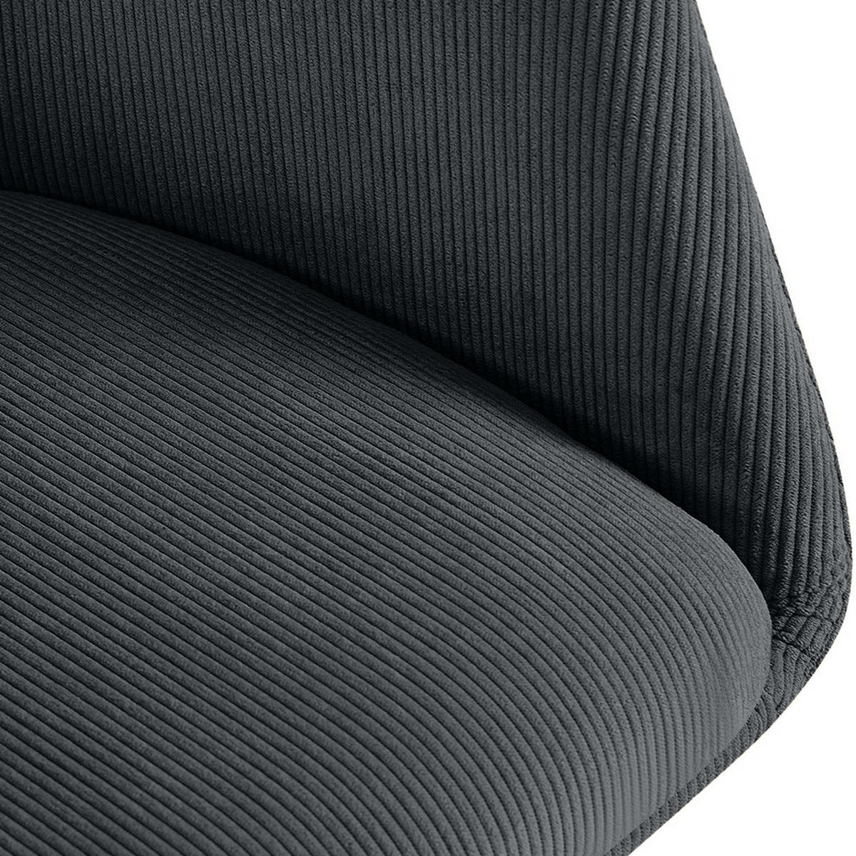 ESSZIMMERSTUHL Cord Schwarz - Schwarz, Textil/Metall (56/81/62cm) - CLP