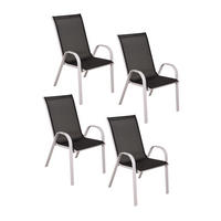 GARTENSTUHL 4er Set Sonja Stapelstuhl - Schwarz, Kunststoff (55/94/73cm) - DELUKE