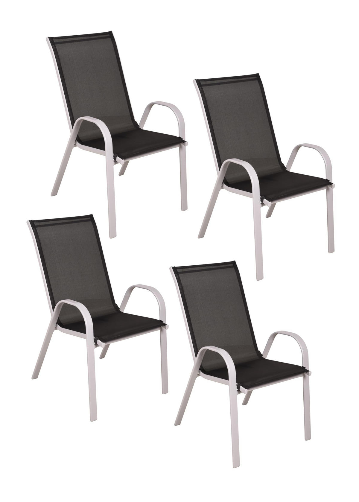 GARTENSTUHL 4er Set Sonja Stapelstuhl - Schwarz, Kunststoff (55/94/73cm) - DELUKE