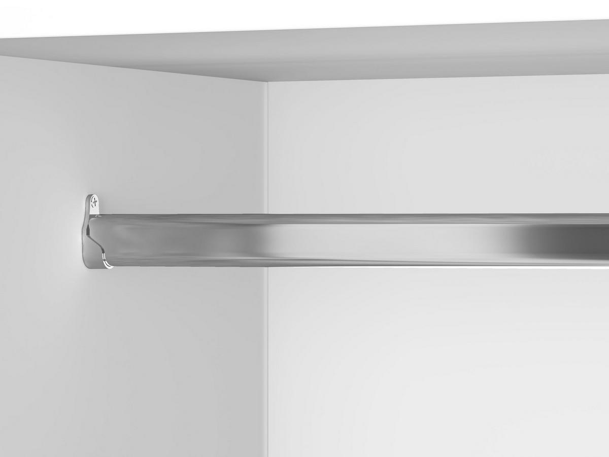 KLEIDERSCHRANK Glamour weiß / weiß hochglanz 90 / 51 / 190cm - Weiß Hochglanz/Weiß, Glas/Holz (90/190/51cm) - Feldmann-Wohnen
