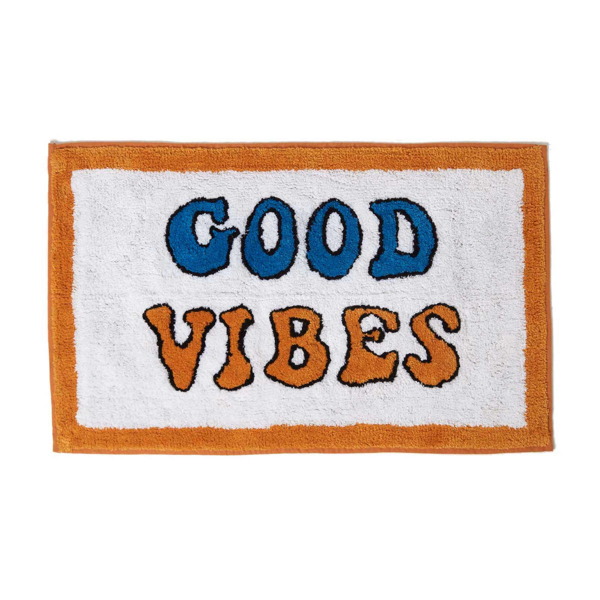 BADEMATTE Good Vibes 50/80 cm, 100% Baumwolle - Orange, Textil (50/80cm) - Homescapes