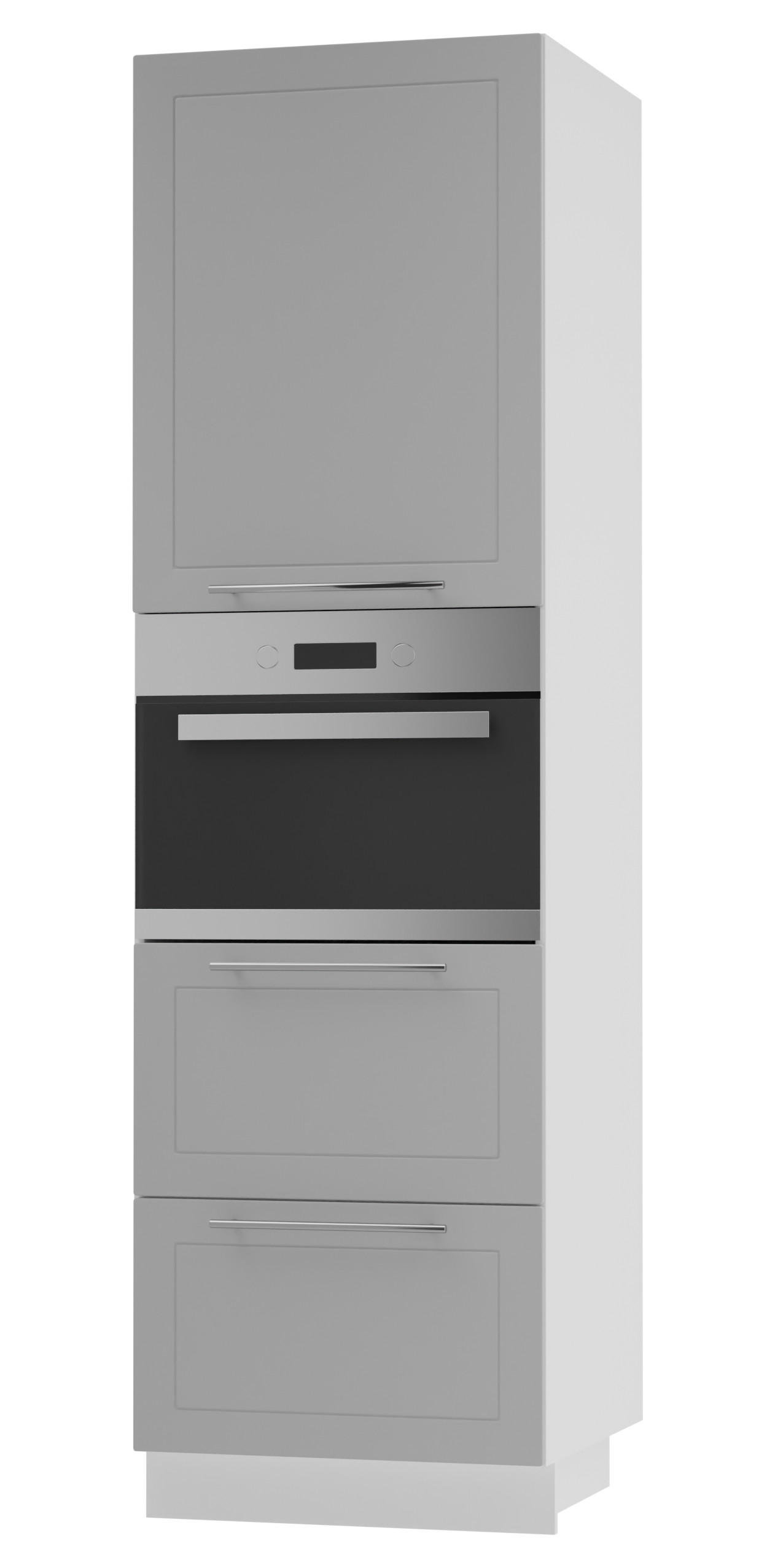 BACKOFEN-HOCHSCHRANK Kvantum D14/RU/2A/356 Dust Grey Matt / Weiß Matt 60 / 59 / 207cm - Weiß/Grau, Holz/Holzwerkstoff (60/207/59cm) - Feldmann-Wohnen