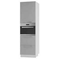 BACKOFEN-HOCHSCHRANK Kvantum D14/RU/2A/356 Dust Grey Matt / Weiß Matt 60 / 59 / 207cm - Weiß/Grau, Holz/Holzwerkstoff (60/207/59cm) - Feldmann-Wohnen
