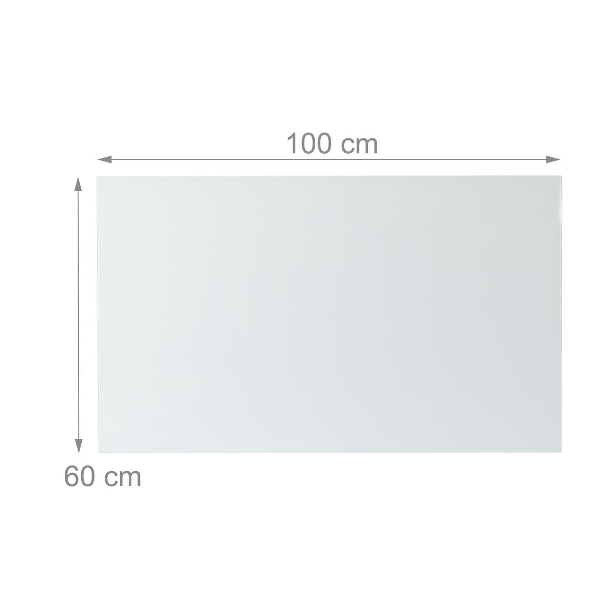 GLAS-MAGNETBOARD - Weiß, Glas/Metall (100/60/0.4cm) - Relaxdays