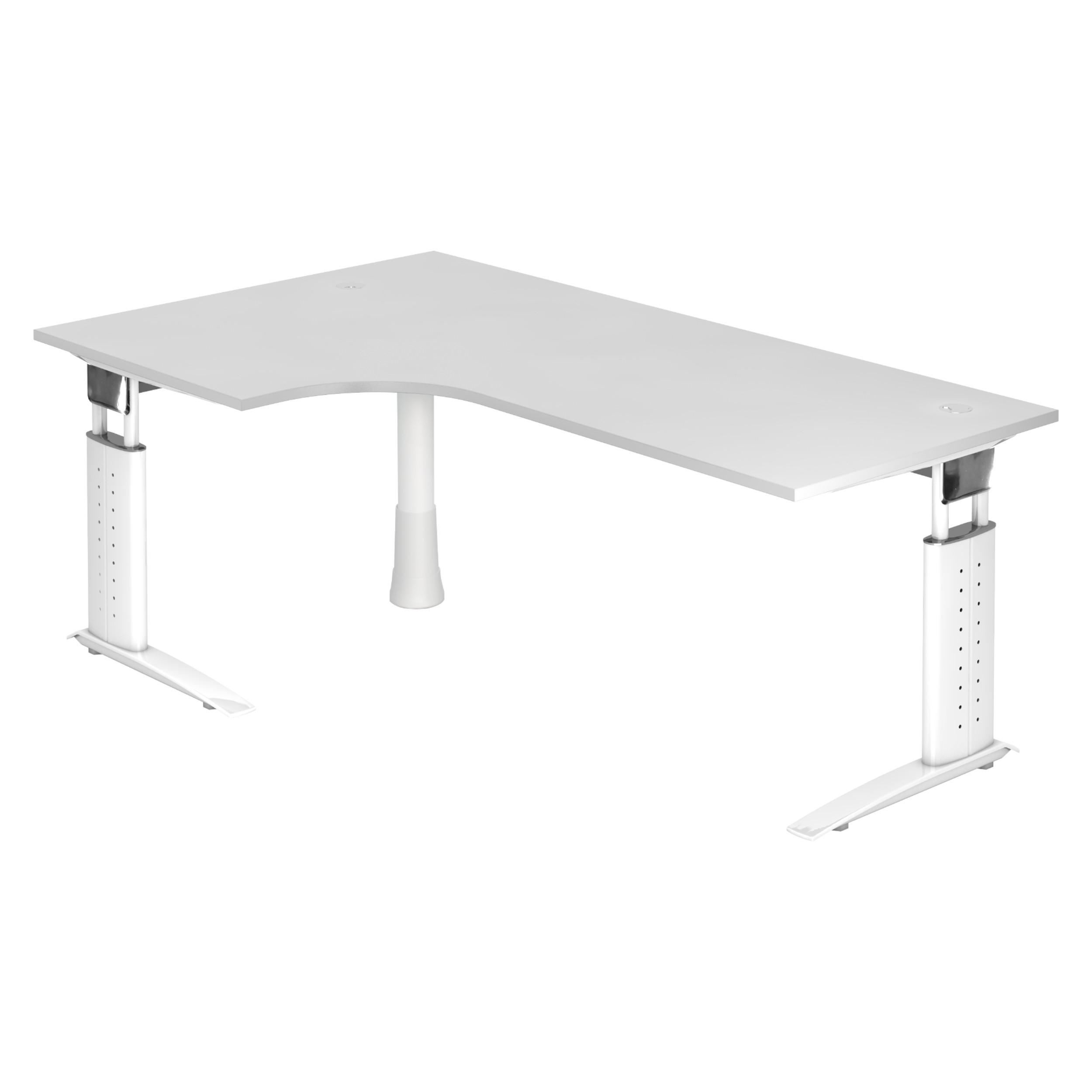 SCHREIBTISCH Serie-U 120/200/74 cm in Weiß/Weiß - Weiß, Holzwerkstoff (120/200/74cm) - bümö