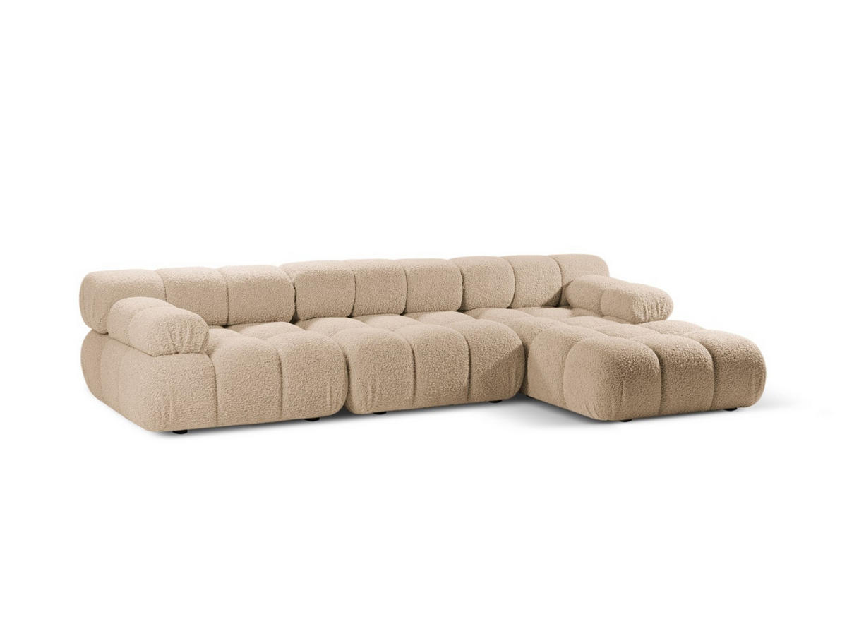 ECKSOFA modular rechts Bellis aus Boucle sandfarben 4 Sitzplätze - Sandfarben, Textil (155/282cm) - Micadoni