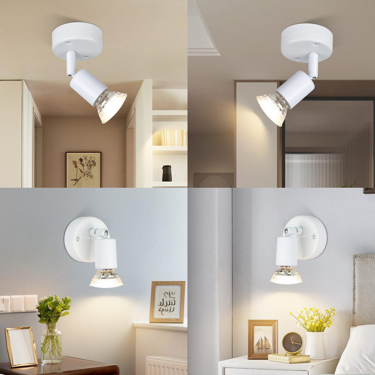 DECKENSTRAHLER Leuchtbryn 10/7/14 cm - Weiß, Metall (14/10/7cm) - ZMH