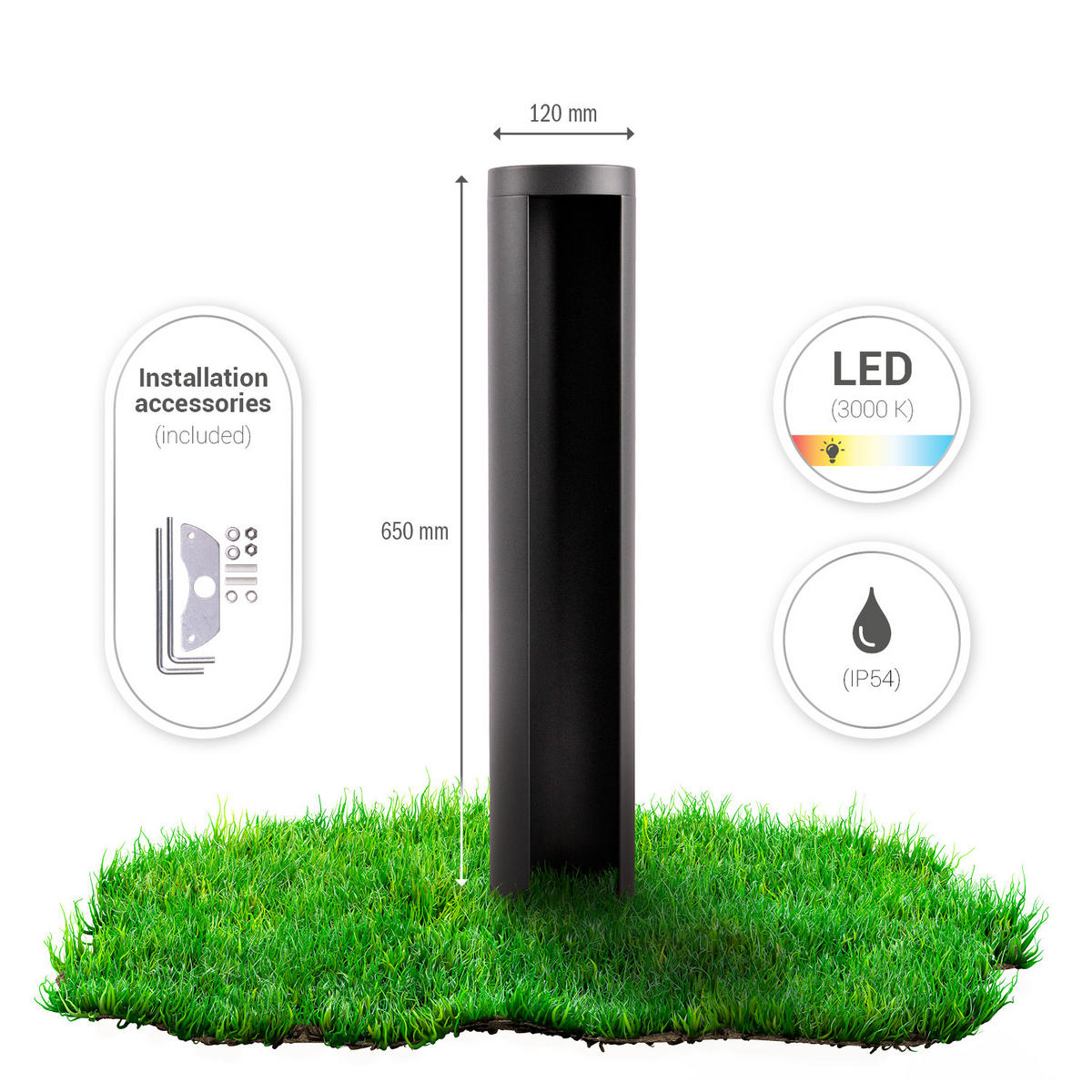 AUSSENLEUCHTE Cecilia 65 - Anthrazit, Metall (12/12/65cm) - Paco Home