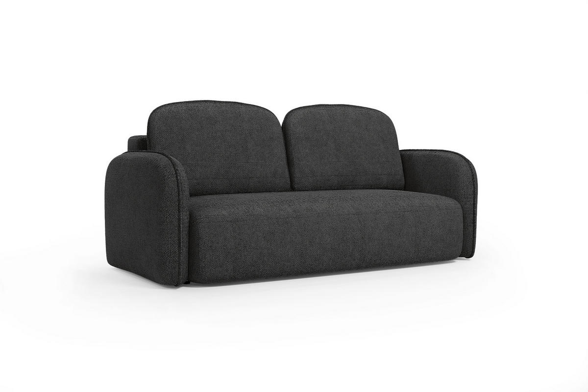 SCHLAFSOFA Freude – Anthrazit, mit Schlaffunktion und Bettkasten - Anthrazit, Textil (219/95/108cm)