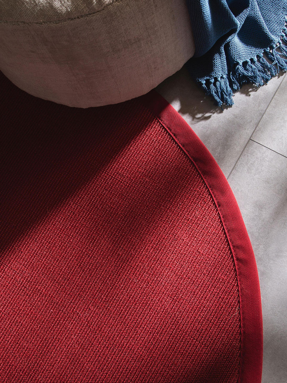 SISALTEPPICH Sana Rot ø 250 cm rund - Rot, Textil (250/250cm) - benuta Nest
