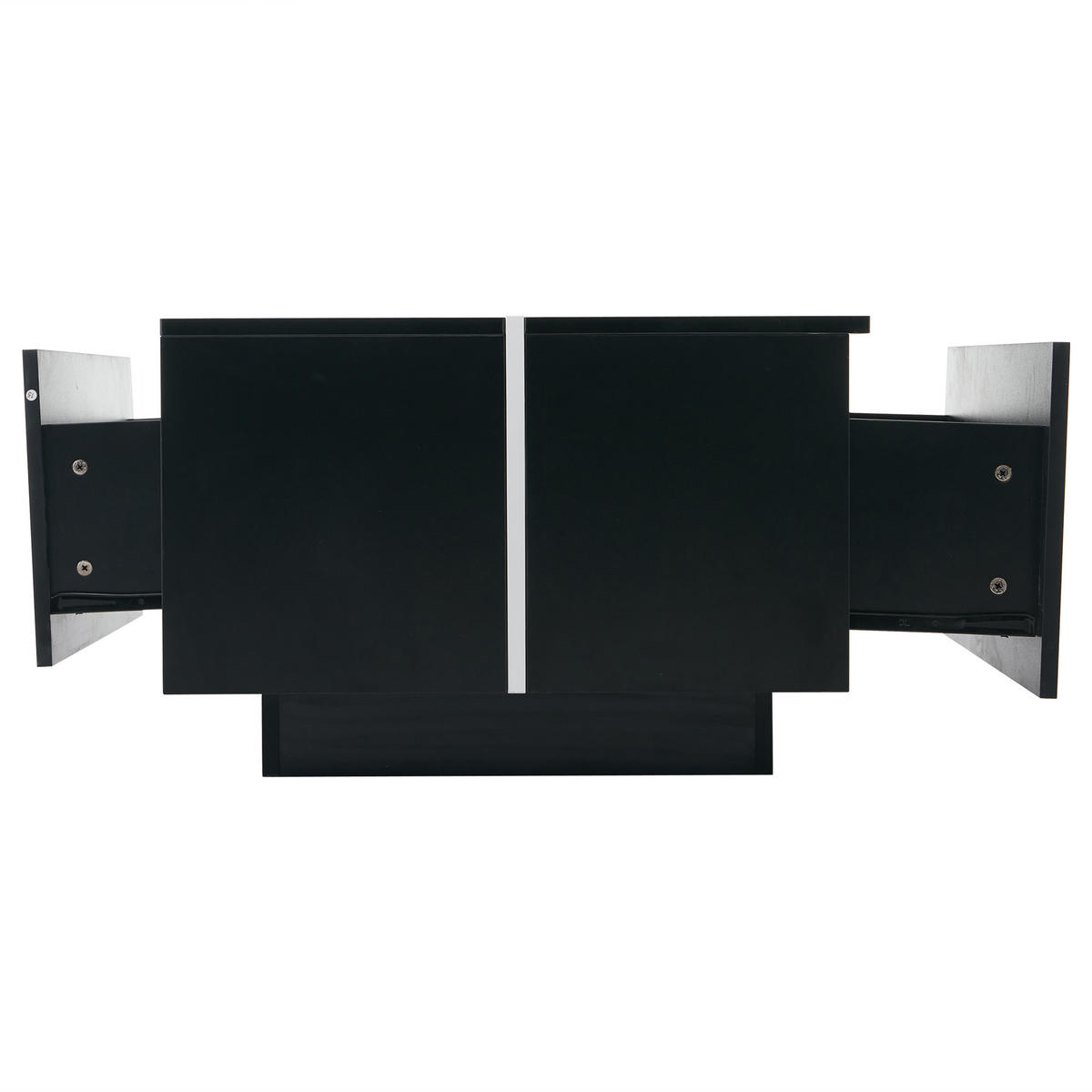 COUCHTISCH 100/60/40 cm schwarz mit 4 Schubladen und Hochglanzoberfläche - Schwarz, Holzwerkstoff (100/60/40cm) - OKWISH