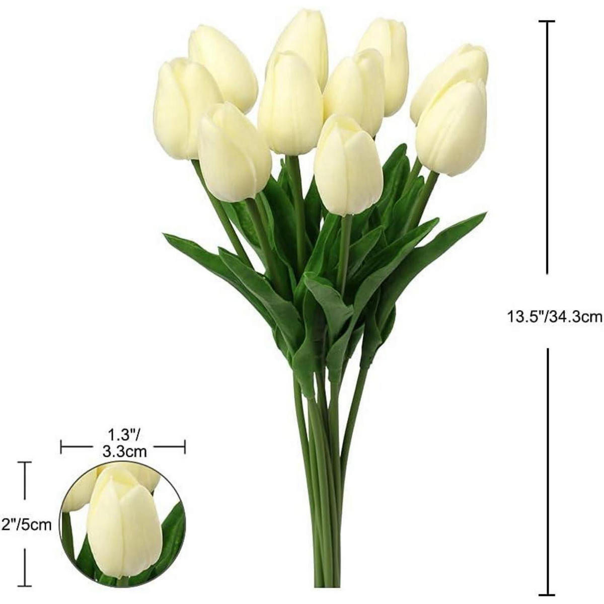 KUNSTBLUMEN Tulpen 20 Stück Hell Gelb 34 cm - Gelb, Kunststoff (34cm)