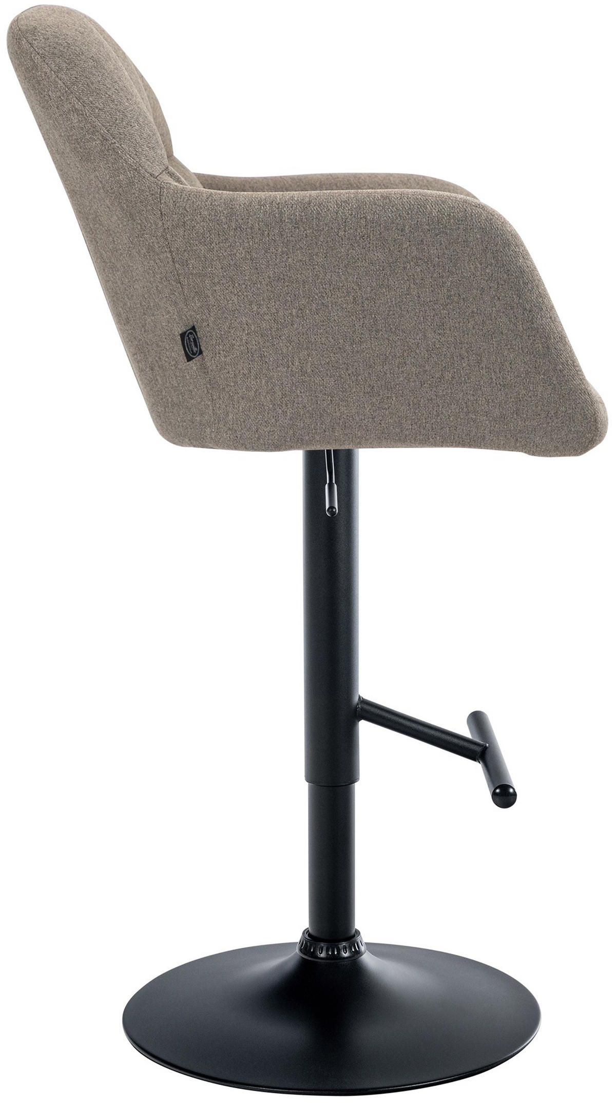 BARHOCKER Nardo Stoff schwarz taupe - Taupe/Schwarz, Textil/Metall (57/118/59cm) - TPFLiving