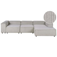 ECKSOFA Modul 4-Sitzer Cord Taupe linksseitig Ardal - Taupe, Textil (326/180cm) - Beliani