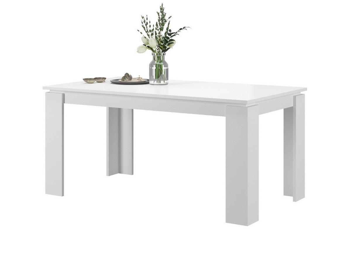 ESSTISCH weiß 160 - 200 x 90 cm, Küchentisch ausziehbar - Weiß, Holzwerkstoff/Metall (160/90/76cm) - Inn.Furn