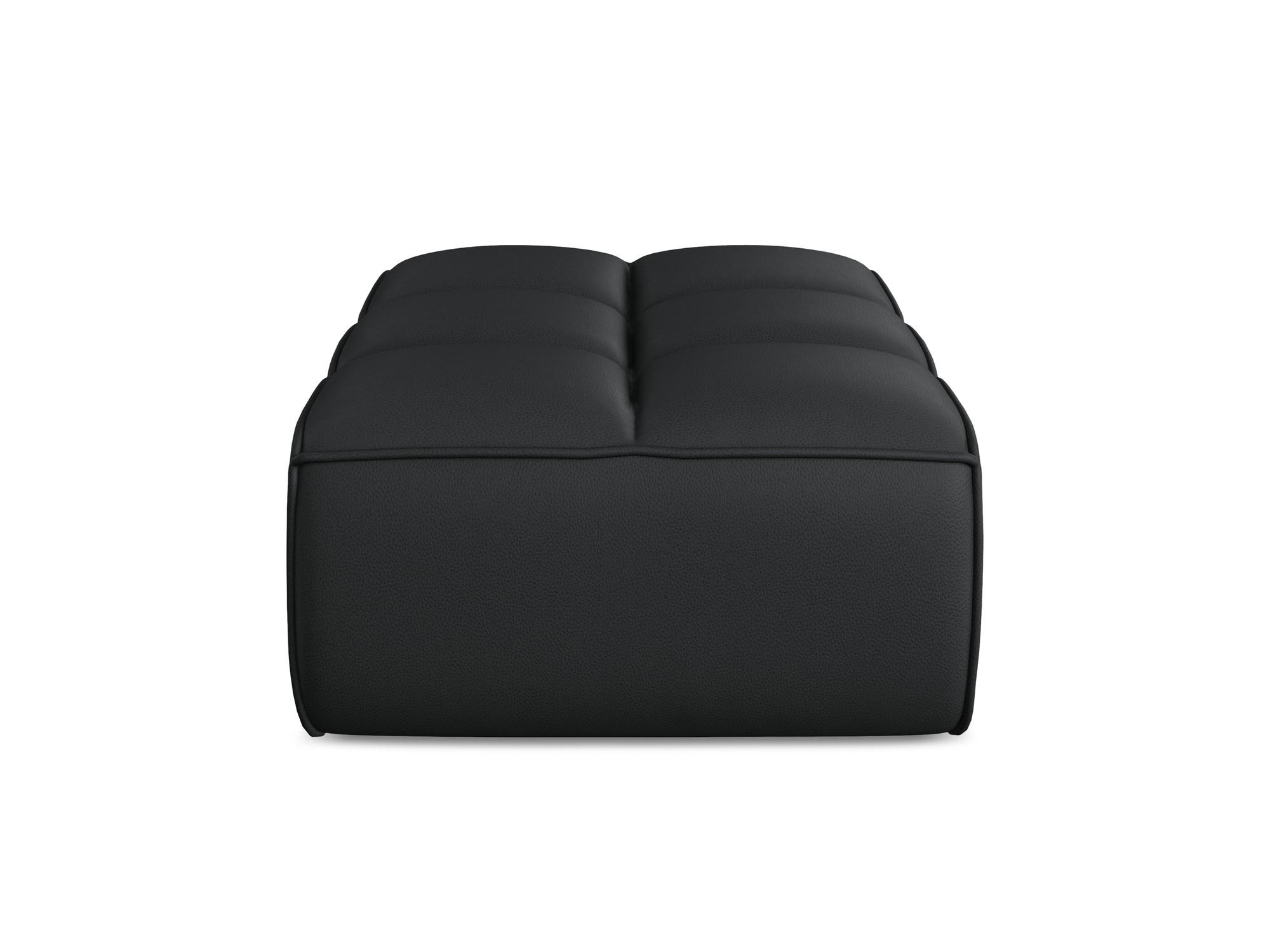 POUF Kunstleder Schwarz - Schwarz/Grau, Leder/Kunststoff (80/43/93cm) - Makamii