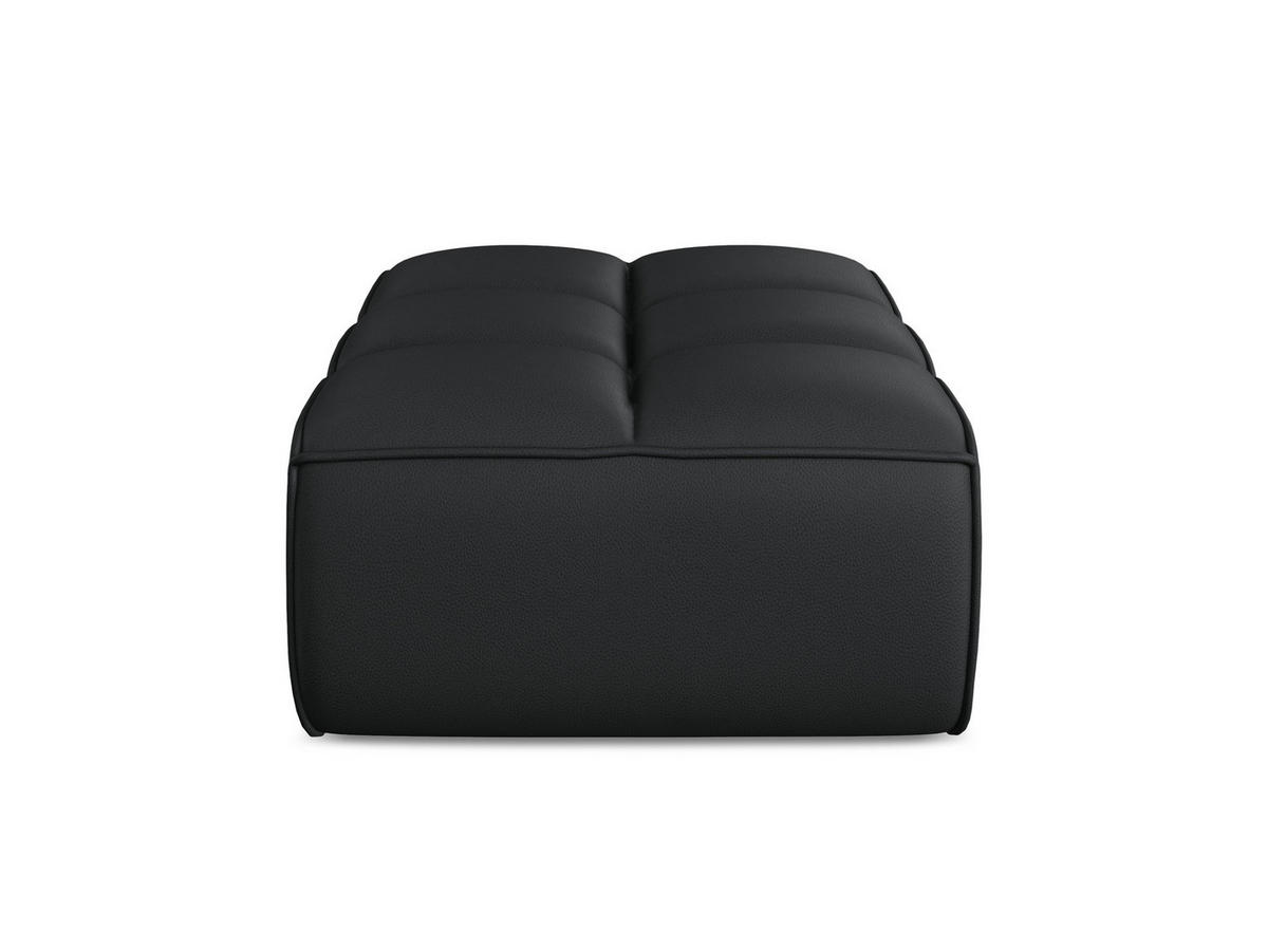 POUF Kunstleder Schwarz - Schwarz/Grau, Leder/Kunststoff (80/43/93cm) - Makamii