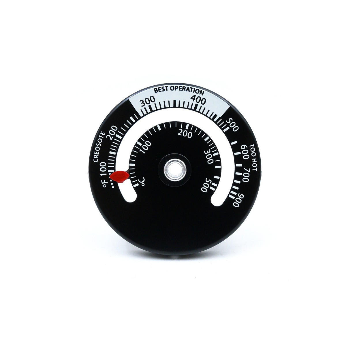 OFENTHERMOMETER Magnetisches Schwarz 6,3/0,9/6,3 cm - Schwarz, Metall (6.3cm)