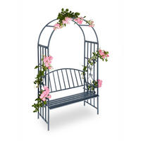 TORBOGEN Sitzbank - Anthrazit, Metall (115/205/50cm) - Relaxdays