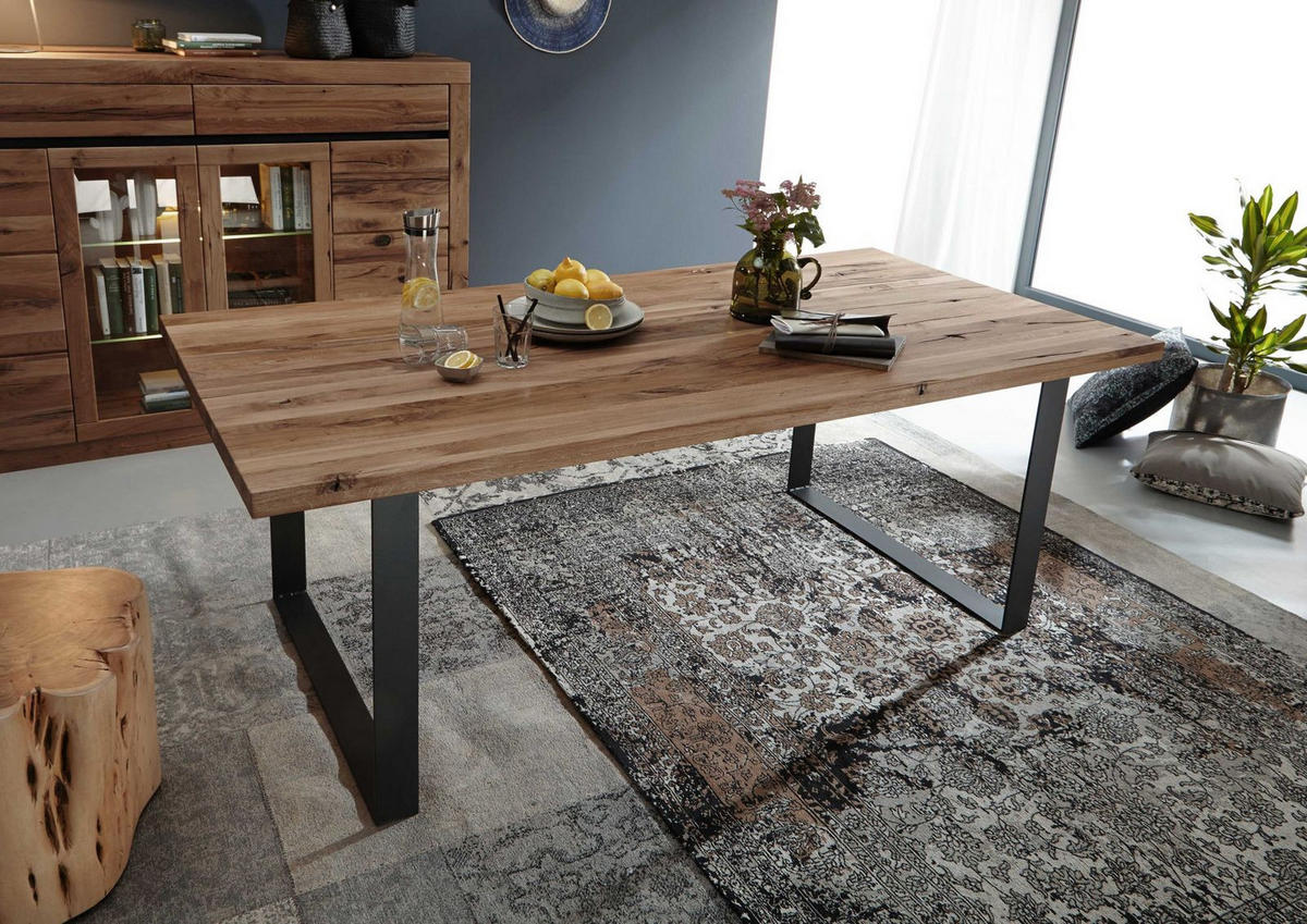 ESSTISCH Wild-/Zerreiche 160x90x76 Tabacco brown geölt MONTREUX #313 - Braun, Holz (160/90/76cm) - Massivmoebel24